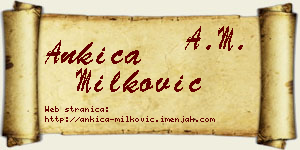 Ankica Milković vizit kartica